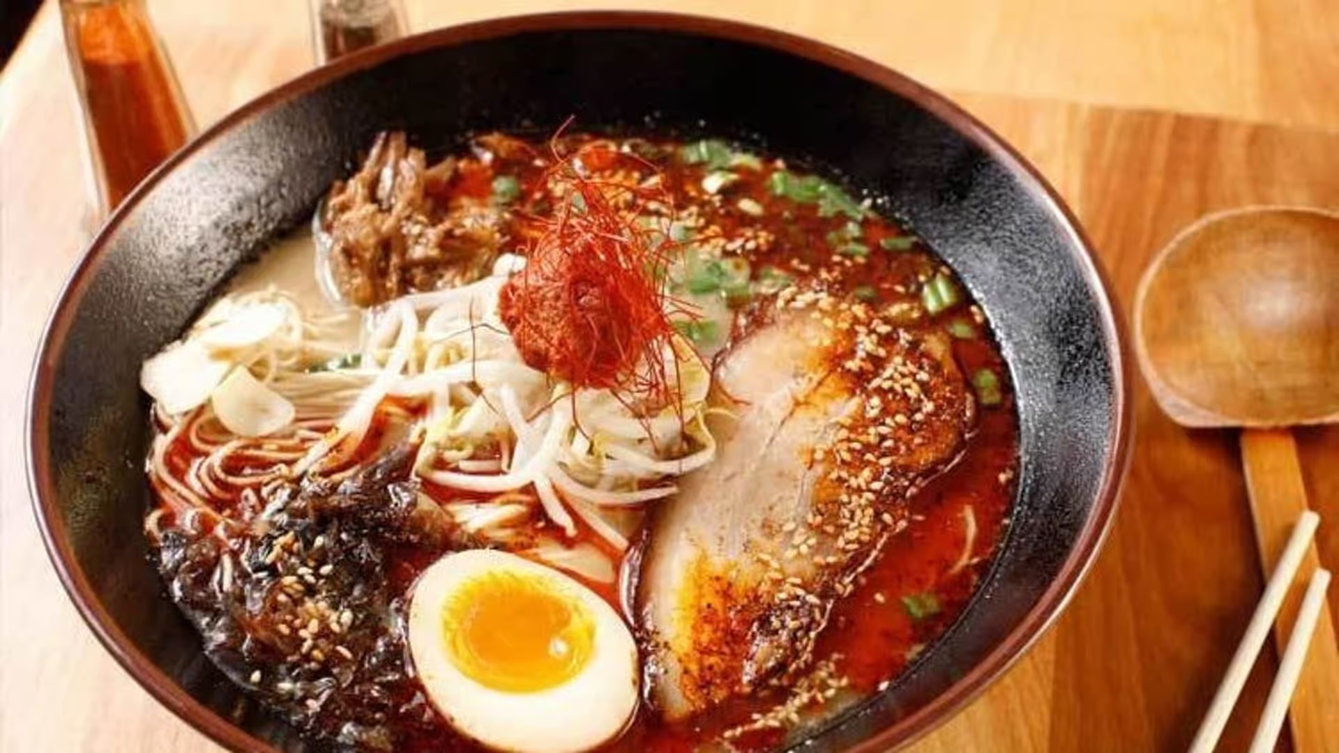 Tonkotsu ramen with sliced pork belly and rich pork broth