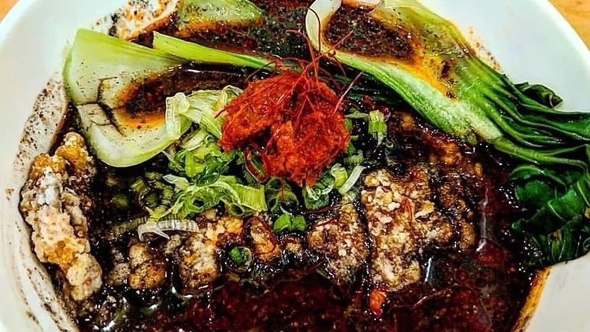 Spicy Black Tantanmen ramen with dark sesame broth